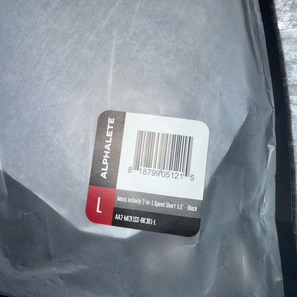 Alphalete Men’s Infinity 2-in-1 Speed Short 5.5” - Black - NWT - Picture 4 of 4